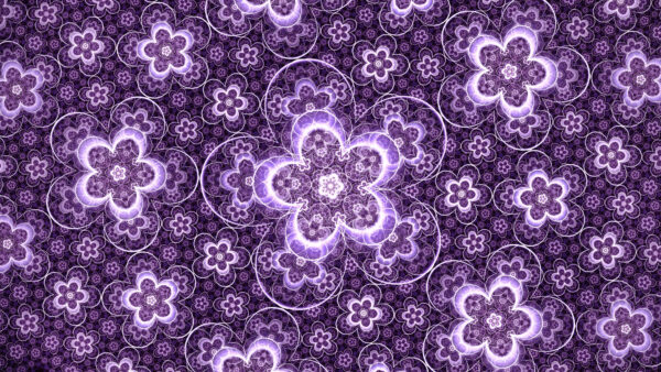Wallpaper Art, Abstraction, Glow, Pattern, Flowers, Abstract, Purple, Mobile, Desktop