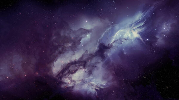 Wallpaper Blurring, Nebula, Stars, White, Galaxy, Dark, Purple, Space