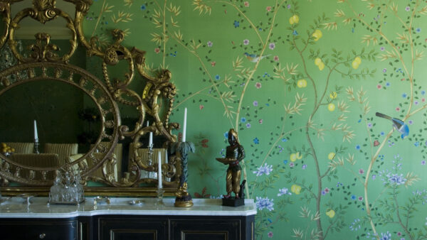 Wallpaper Background, Green, Chinoiserie, WALL