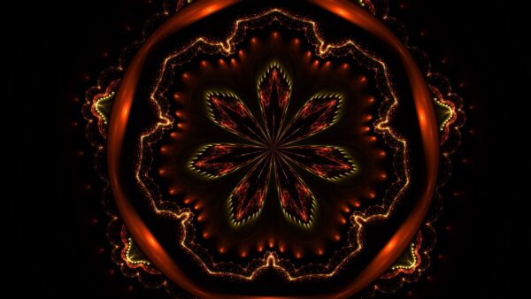 Wallpaper Trippy, Abstraction, Black, Pattern, Fractal, Orange