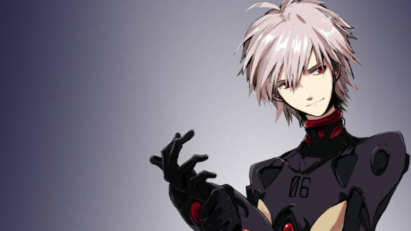 Wallpaper Black, Evangelion, Neon, White, Hair, Dress