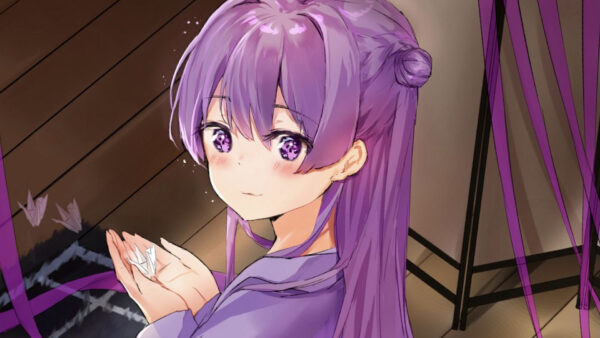Wallpaper Purple, Anime, Eyes, Girl, Hair