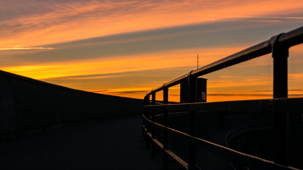 Wallpaper Background, Road, Desktop, Twilight, Dark, Mobile, Sunset, During, Railing