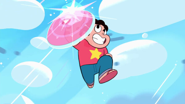 Wallpaper Height, With, And, Blue, Desktop, Background, Sky, Universe, Movies, Clouds, Jumping, Steven, Hand, Shield