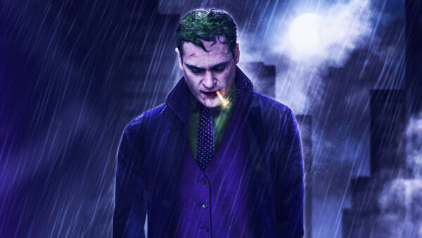 Wallpaper Joker, Standing, Coat, Wearing, Blue, Phoenix, Joaquin, Rain