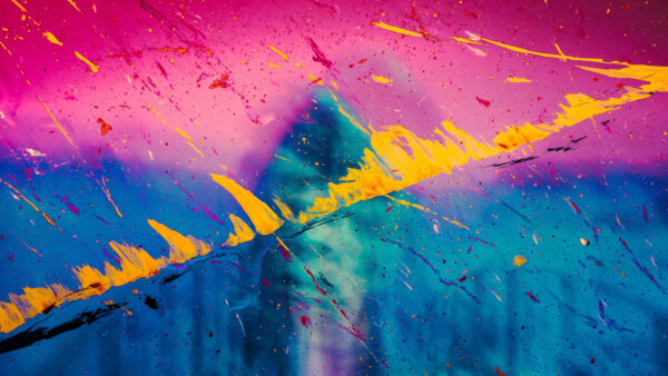 Wallpaper Yellow, Glass, Stains, Mobile, Abstract, Paint, Blue, Pink, Desktop