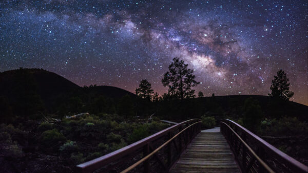 Wallpaper Bridge, Milky, Nature, Mobile, Sky, Desktop, Background, Way, Stars