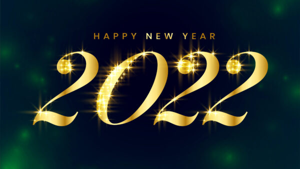 Wallpaper Black, Glitter, Green, Background, 2022, Happy, Year, New