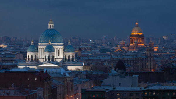Wallpaper Trinity, Travel, Night, Petersburg, Saint, Isaac’s, Cathedral, Building, Russia