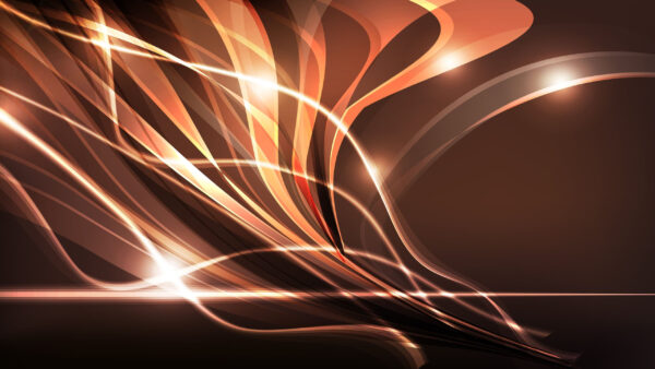 Wallpaper Glare, Lines, Brown, Wavy, Lights, Aesthetic