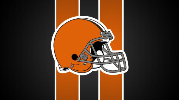 Wallpaper Cleveland, With, American, Brown, Football, Lines, And, Desktop, Browns, Helmet, Center, Background, Black