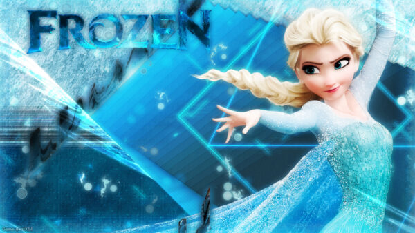 Wallpaper Blue, Dress, Frozen, Glittering, Elsa