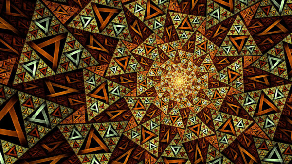 Wallpaper Triangles, Abstraction, Fractal, Abstract, Geometric, Brown, Pattern