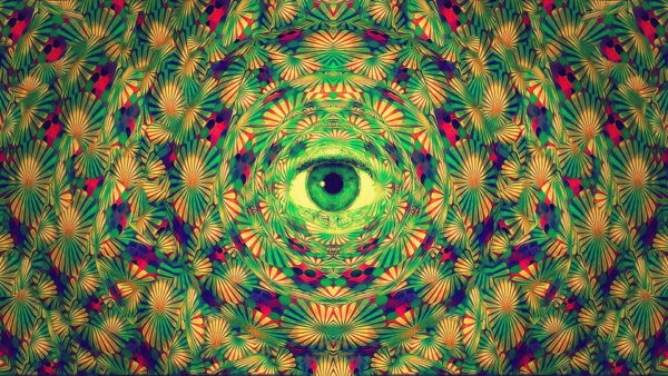 Wallpaper Fractal, Colorful, Eye, With, Center, Green, Trippy