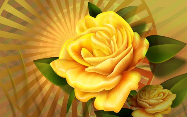 Wallpaper Rose, Yellow