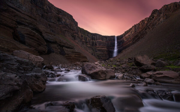 Wallpaper Hengifoss, Waterfall, Iceland