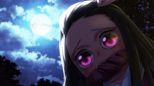 Wallpaper Anime, Desktop, With, Sky, Moon, Clouds, Demon, Background, Slayer, Kamado, And, Nezuko