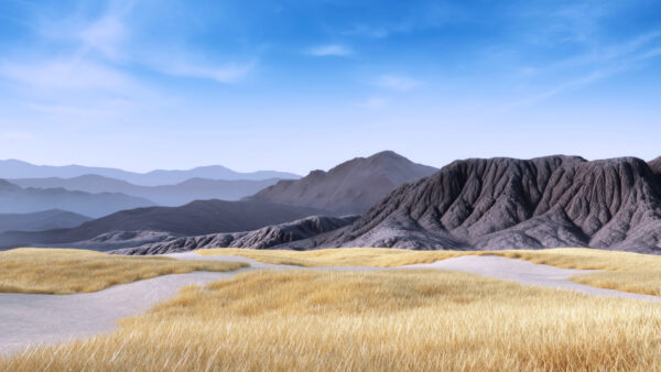 Wallpaper Valley, Desktop, Mobile, Hill, Under, Blue, Mountain, Nature, Sky