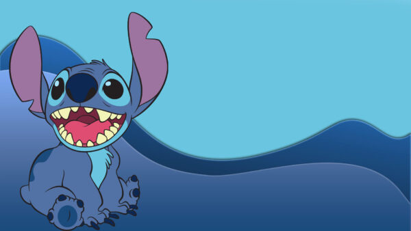 Wallpaper Mouth, Open, Background, With, Desktop, Blue, Stitch