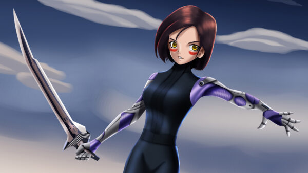 Wallpaper With, Sword, Sky, Warrior, Movies, Clouds, And, Background, Desktop, Battle, Alita, Angel