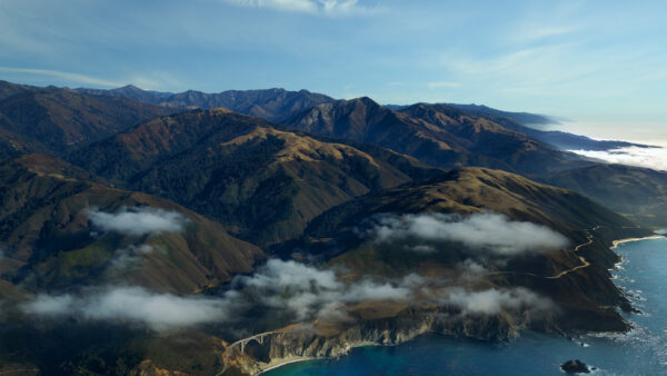 Wallpaper And, Clouds, View, Mountain, Desktop, Nature, With, Aerial, Blue, Sea