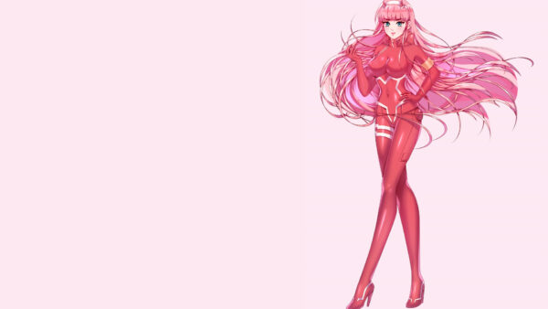Wallpaper With, Background, Pink, Anime, Dress, Zero, Red, FranXX, Two, Uncombed, Darling, Hair, Wearing, The