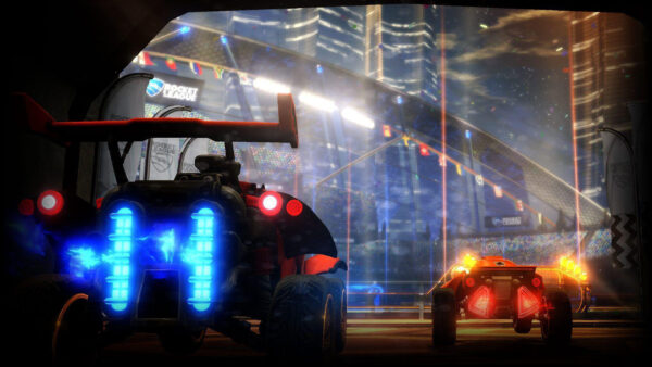 Wallpaper Red, Light, Cars, League, Blue, Rocket