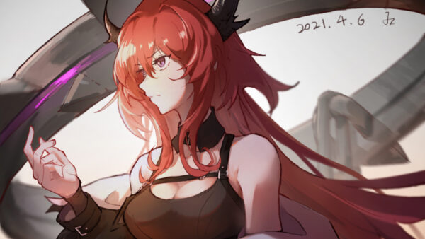 Wallpaper Surtr, Arknights, Hair, Brown