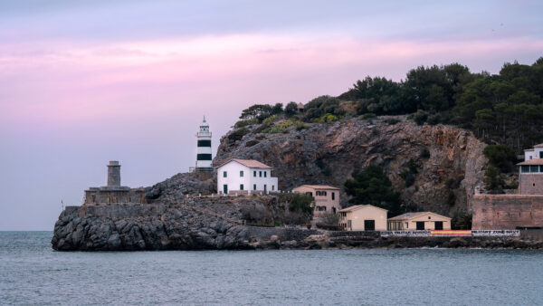 Wallpaper Background, Lighthouse, Blue, Desktop, Rocks, Trees, Mountains, Beautiful, Scenery, Buildings, Sky, Mobile, Nature