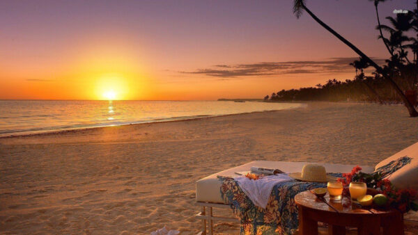 Wallpaper Lounge, Beach, Nearby, With, Sand, Drinks, Recliner