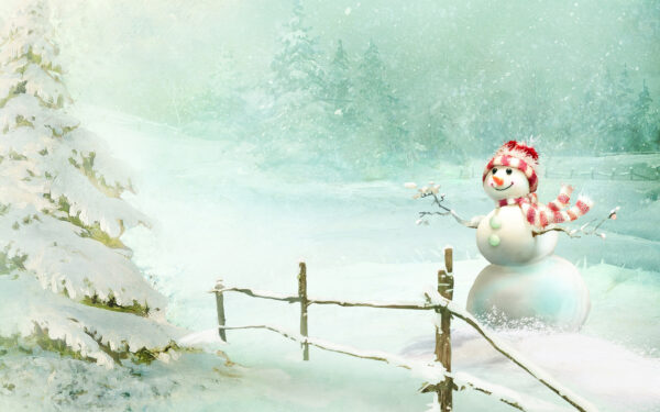 Wallpaper Christmas, Snowman