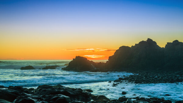 Wallpaper Sunsets, Beach, Cape, Arago