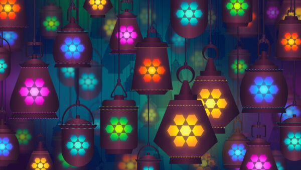 Wallpaper Abstract, Colorful, Lanterns