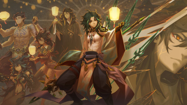 Wallpaper Genshin, Xiao, Zhongli, Impact