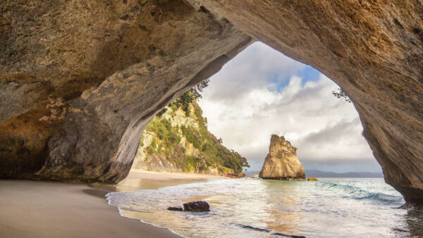 Wallpaper Arch, Seashore, Rock, With, Beach