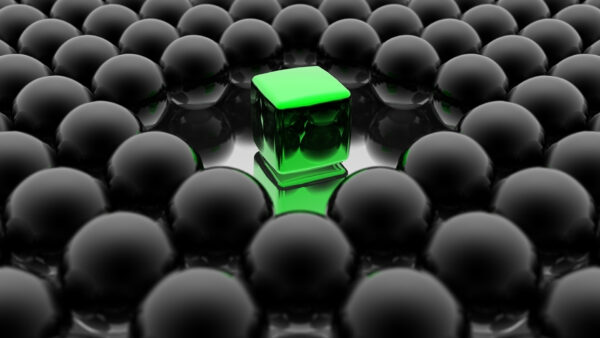 Wallpaper And, Green, Desktop, Abstract, Balls, Cube, Black