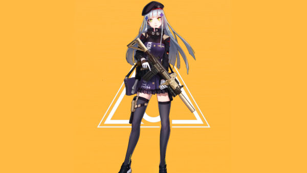 Wallpaper Frontline, Girls, Yellow, Background, With, HK416, Desktop, Games