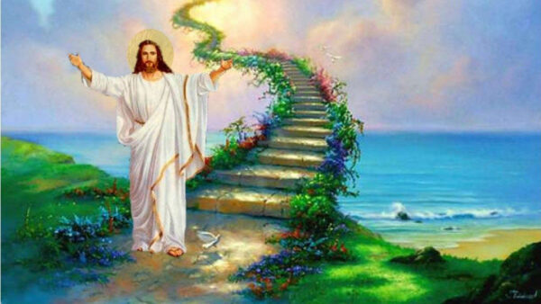 Wallpaper Background, From, Heaven, Steps, Jesus