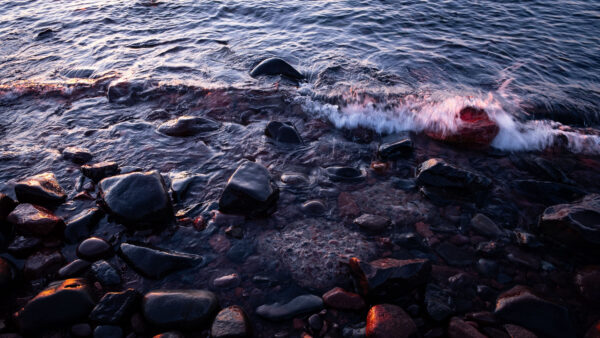 Wallpaper Shore, Waves, Nature, Mobile, Stones, Ocean, Desktop