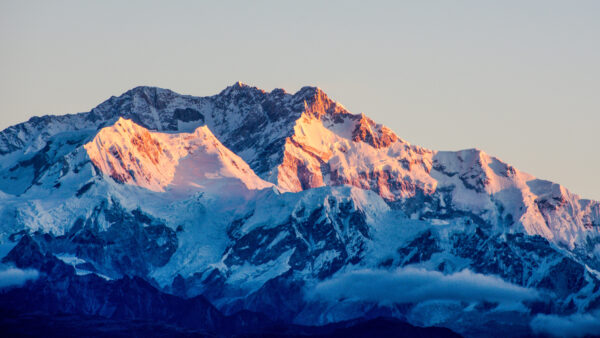 Wallpaper Snow, Landscape, Sunlight, Desktop, Background, Mountains, Covered, Blue, Sky, With, Mobile, View, Nature