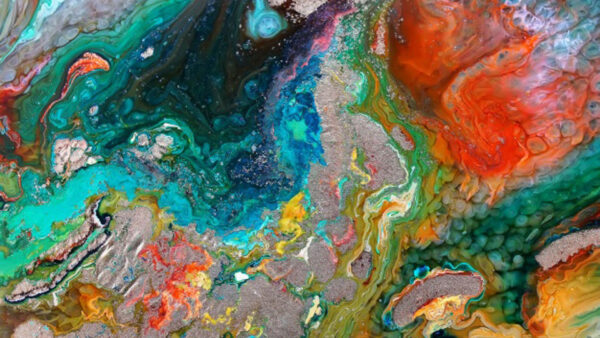 Wallpaper Mixed, Dark, Colorful, Paint, Water, Abstract