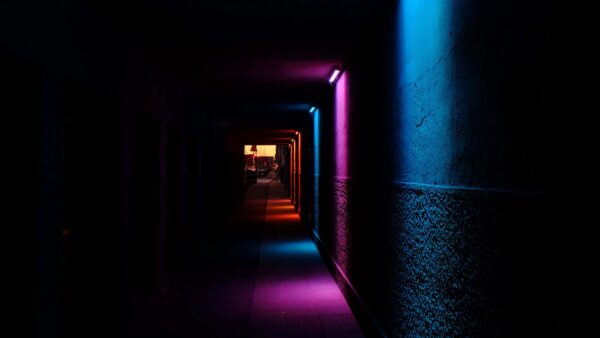 Wallpaper Tunnel, Blue, Dark, Mobile, Desktop, Glow, Background, Purple, Red, Corridor