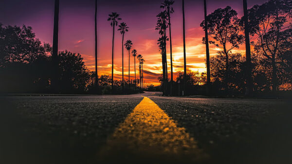 Wallpaper Road, Silhouette, Sky, Sunlight, Nature, Background, Dark