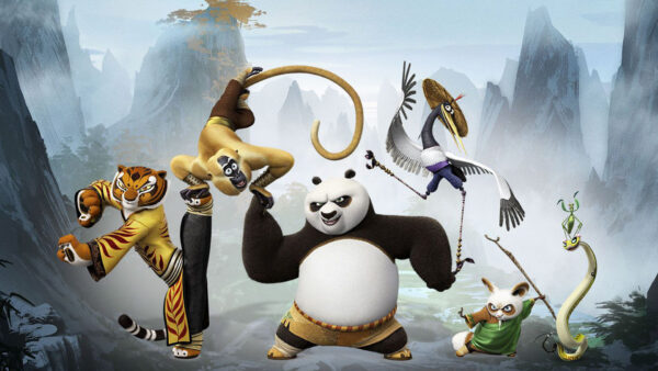 Wallpaper Master, Kung, Shifu, Cartoon, Viper, Monkey, Panda, Tigress