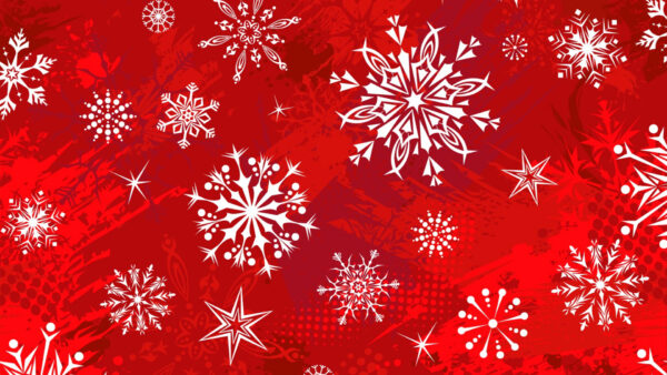 Wallpaper Artistic, Red, Desktop, Snowflake