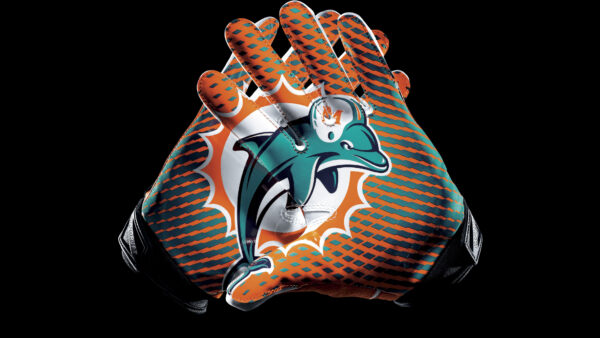 Wallpaper Gloves, Logo, Miami, Black, Background, Dolphins