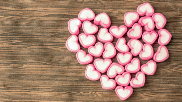 Wallpaper Table, Shapes, Heart, White, Wood, Love, Red