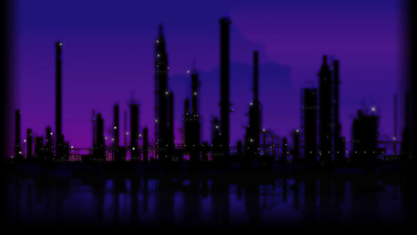 Wallpaper Vaporwave, Nighttime, Buildings, During, Desktop