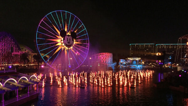 Wallpaper Nighttime, Disneyland, Water, Travel, Lights, USA, California