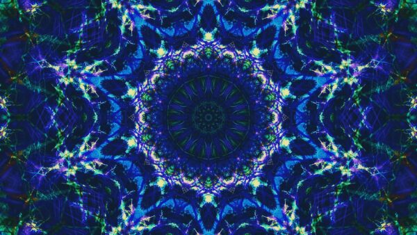 Wallpaper Fractal, Pattern, Green, Abstract, Abstraction, Circle, Blue, Glow